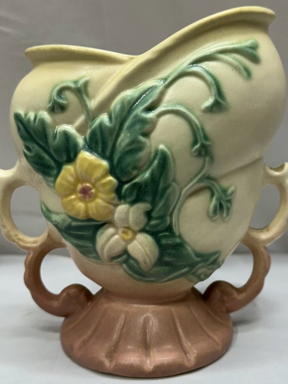 Vintage Hull Pottery Wildflower W-5 Double Handled Vase Matte Pastel 6.5" Art